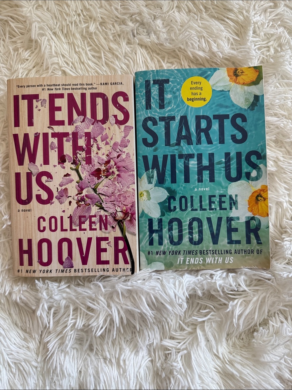 It Ends With Us / It Starts With Us Book Set — Pink & Teal Covers